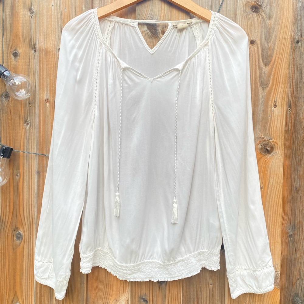 Lucky Brand Blouse with Tassel Ties